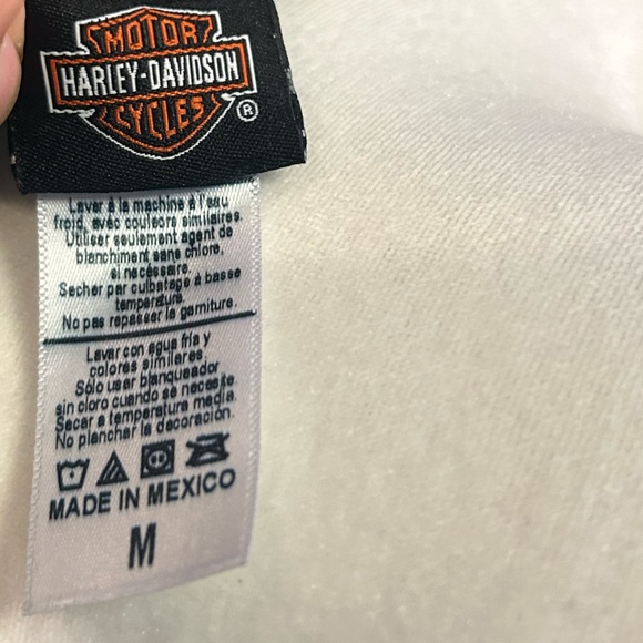 HARLEY-DAVIDSON charcoal gray ladies 3/4 sleeve t shirt cross design with bling - Picture 6 of 7